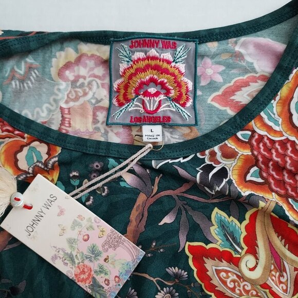 Johnny Was Orizaba Puff Sleeve Top Size Large - Picture 5 of 8